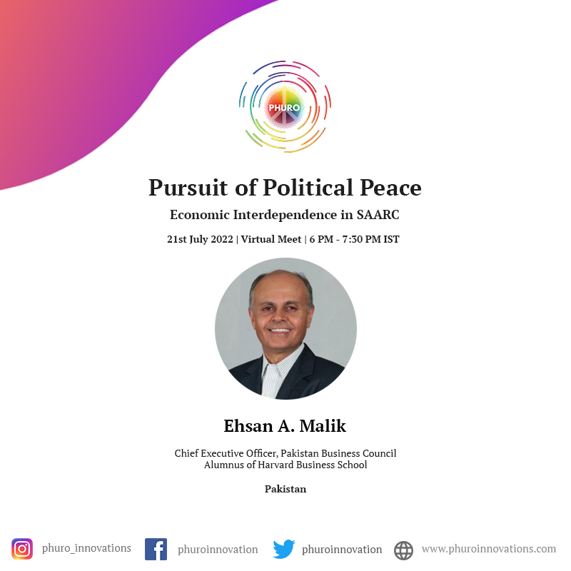 phuroforpeace's tweet photo. "Pursuit of Political Peace" welcomes Ehsan A. Malik

Chief Executive Office, @ThePBC_Official | Alumnus of @HarvardHBS

Join us to listen to his perspective on "Economic Interdependence in SAARC".

#PursuitofPoliticalPeace #PoliticalPeace #SAARC https://t.co/I2GqWKPdy0