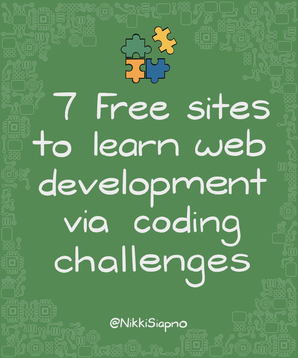 NikkiSiapno's tweet image. 📌 7 free sites to learn web development via coding challenges 🧵👇
