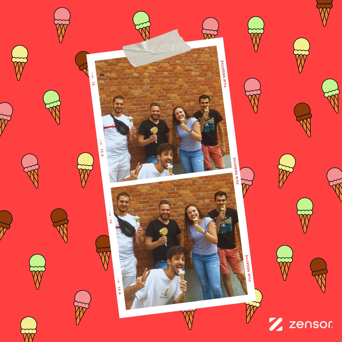 Summer is hitting hard 🥵, so last week our Zensor colleagues decided to take an ice cream  break 🍦to refresh their minds on a productive afternoon.

With the #heatwave threatening remember to take care and stay #hydrated! 👀