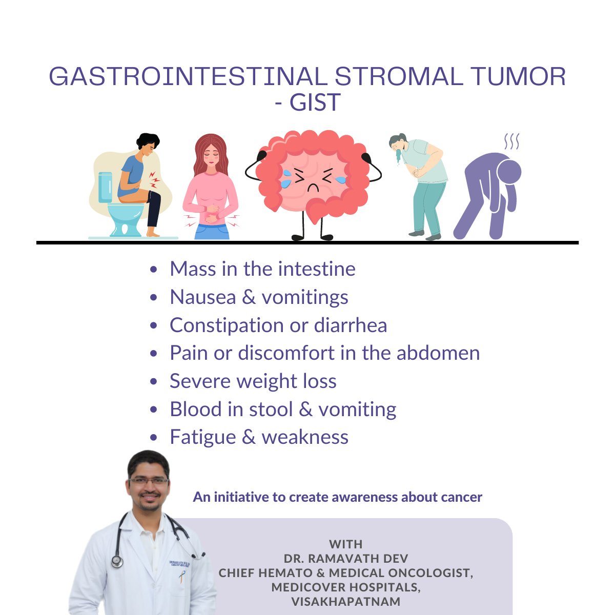 A GIST is a growth of cells that are thought to form from a special type of nerve cell. These special nerve cells are in the walls of the digestive organs. They play a part in the process that moving food through the body. HERE ARE SOME WARNING SIGNS.
#GISTAwareness #cancercare