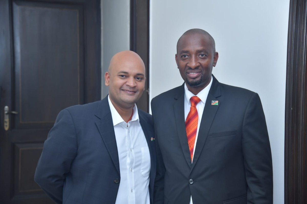 GSinimbo's tweet photo. Pleasure hosting Namibia’s Deputy Prime Minister and Minister of International Relations and Cooperation.
 
This visit will further deepen relations between Namibia and India in all spheres 💪  

@Akkshyetulsyan @MIRCO_NAMIBIA @IndiainNamibia 
@NIPDB @prkundal @DrSJaishankar https://t.co/FmybMXb56M