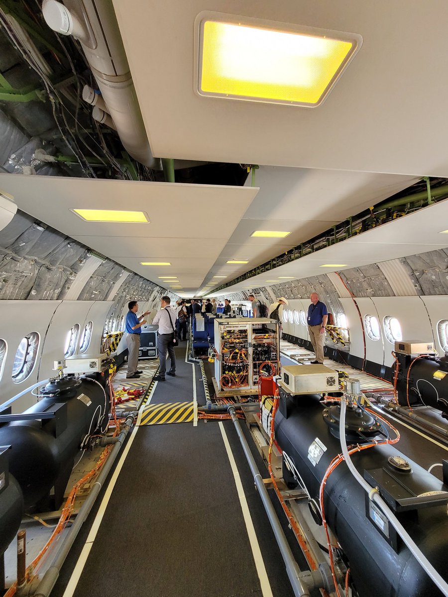 @Boeing 777-9 today at @FIAFarnborough. I remember following the online coverage of the first flight. Now I'm inside that same airframe. Just wow. @airwaysmagazine @GEAviation