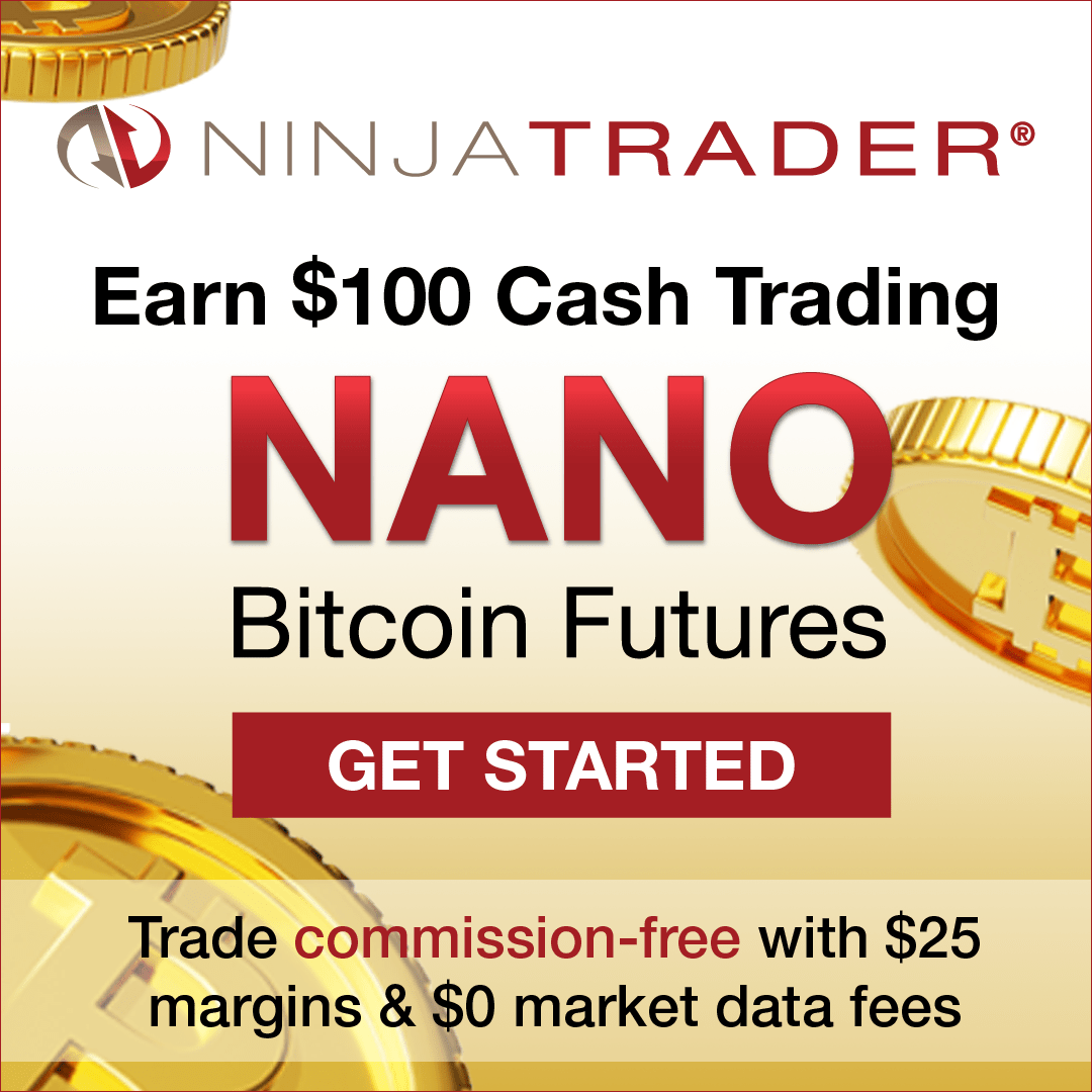 NinjaTrader's tweet photo. Trade Nano Bitcoin futures and get a $100 cash bonus! Trade 100+ Nano Bitcoin contracts prior to Aug 31 and get $100 in your account.
Commission free trading, $25 margins, and $0 market data fees. Restrictions Apply.
#ninjatrader #bitcoin #nanobitcoin #futures https://t.co/jTFVvdpJjr