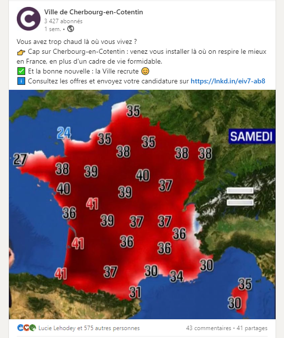 MyObservatoire's tweet photo. 🎖️ @VilleCherbourg : "Opportunisme climatique" (Campagne d’attractivité) https://t.co/wJCOUKVl3W #compublique https://t.co/vUNduYIGtk