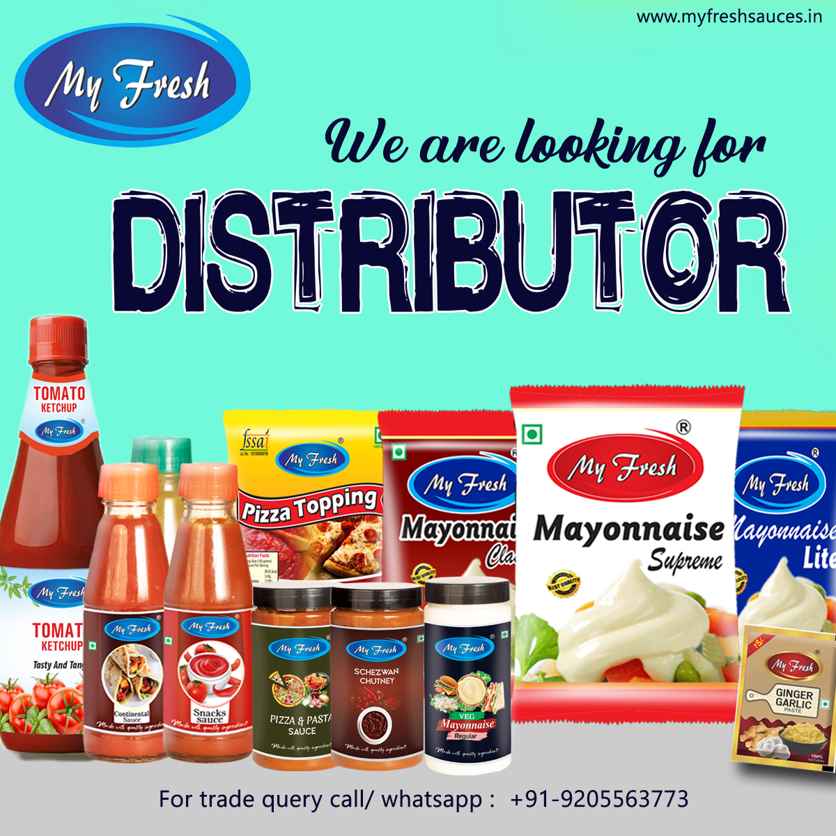 Myfreshsauces's tweet photo. We are looking for Distributors and Super-stockist, Contact us now for more details 9205563773 or visit us https://t.co/eIrjC9jePO
#Distributorship #SUPERSTOCKIST #LookingForDistributors #FMCGDistributors #FMCG #MyFresh #myfreshsauces #mayonnaise #pizzapastasauce #schezwansauce https://t.co/sSaE60s1ms