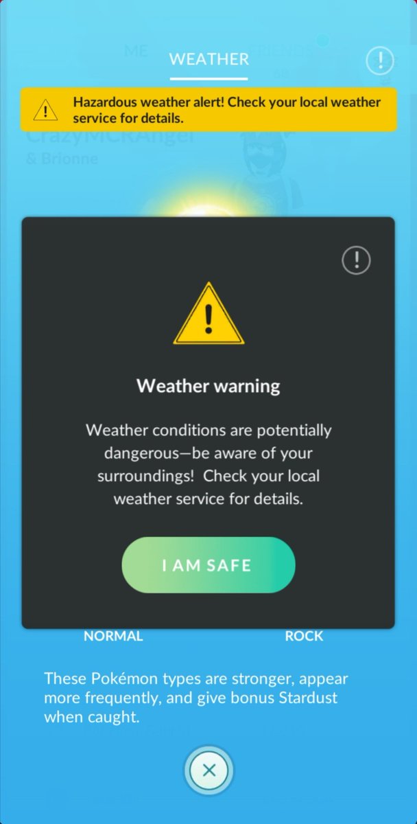 🔥 Take care folks! 🥵 Even #PokemonGO is giving a heat warning! We aren't built for these temperatures 🏜️ ⚠️🔥 #heatwave #HotWeather #feelinghot