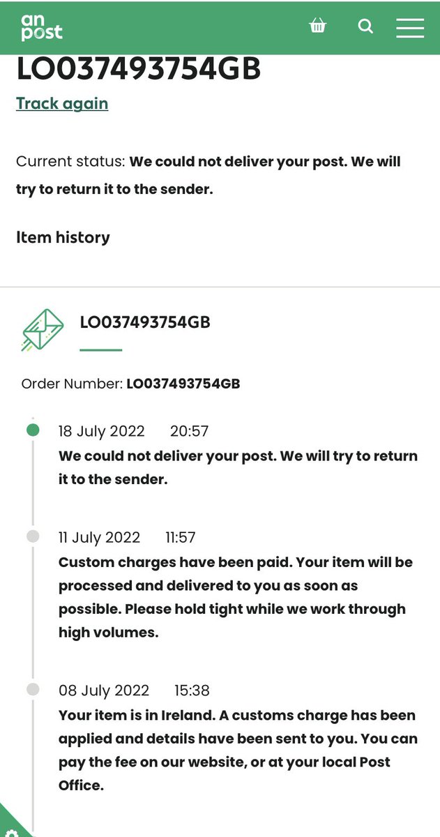 ArcadeSwan's tweet photo. @Postvox Hi. Could you please look at this for me? LO037493754GB You've had this since 7 July and this morning (after paying Customs a week ago), you are sending it back. You posted a letter to me to pay customs - you have my address. https://t.co/Y3UlVJ2aPl