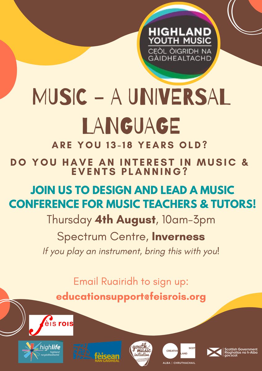 - ANNOUCEMENT -

We are excited to be planning our next #HYMF conference on Thurs 4th Aug! We are looking for a few more young people to join our current group to brainstorm ideas and plan for the day. If you are 13-18yrs we would love for you to join us in Inverness!