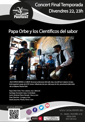 Bcn_NouBarris's tweet photo. Setmana de concerts a la #Prosperitat, amb:
💃 Corrillo flamenc #ProspeBeach "Flamencos on the beach": demà a les 21 h, pl. Ángel Pestaña https://t.co/xusFMesGFZ
🎺 Latin jazz amb Papa Orbe y Los Científicos del Sabor: divendres a les 23 h, @CasalBProspe https://t.co/XuJHk4grS4 https://t.co/bgZlBek8ze