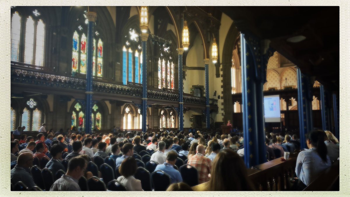 The great <a href="/JNelsonGroup/">Jenny Nelson Group</a> in this most stunning conference venue at @icsm2022 !! #Glasgow shows its best side!