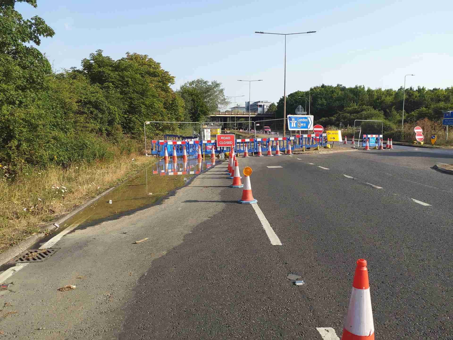 Essex Highways on Twitter "Due to a burst main, an emergency road