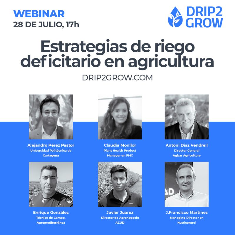 El próximo 28 de julio celebramos el #webinar "Estrategias de riego deficitario en #agricultura", en el que contaremos con una mesa redonda compuesta por expertos en la materia.

Ya puedes inscribirte de forma completamente gratuita. 

📝 bit.ly/3ciZnjY