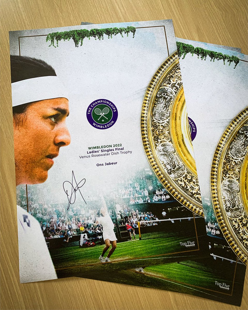TopFiveMgmt's tweet image. ✍️ 𝑶𝒏𝒔 𝑱𝒂𝒃𝒆𝒖𝒓 x @Wimbledon 

RT &amp;amp; follow @TopFiveMgmt to win our Ladies' Final #Wimbledon poster signed by @Ons_Jabeur 🔥🇹🇳

5 winners will be announced on July 29th.

#TeamTopFive
