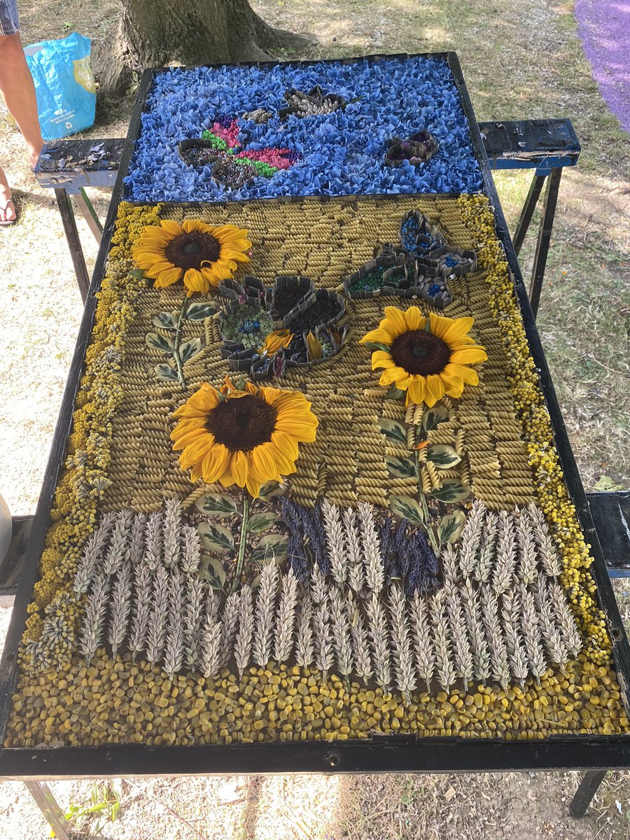 cutthorpe's tweet photo. We have been making the most of the lovely weather here at Cutthorpe (in the shade of course) and helping our village with the Children’s Well Dressing. We even made individual ones.What a wonderful experience &amp; tradition 💦 🌺 🙏 
.
#teamcutthorpe #tradition #welldressing https://t.co/ORfmAGnOVD