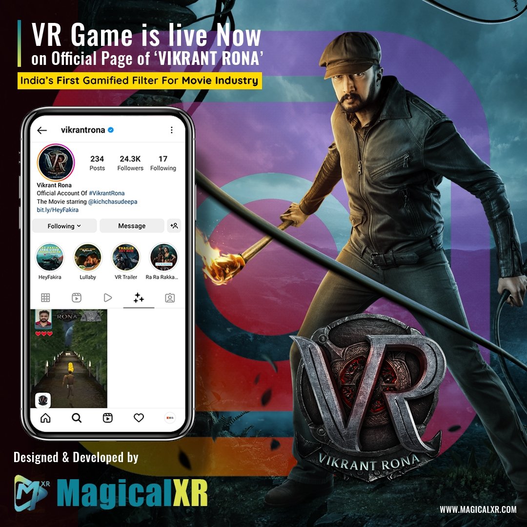 Kichchacreatiin's tweet photo. Play the #VikrantRona game - https://t.co/pP5SCFQGXF

#VRonJuly28
@KicchaSudeep @anupsbhandari @JackManjunath #magicalxr #VRGame https://t.co/xVZHifr7ls