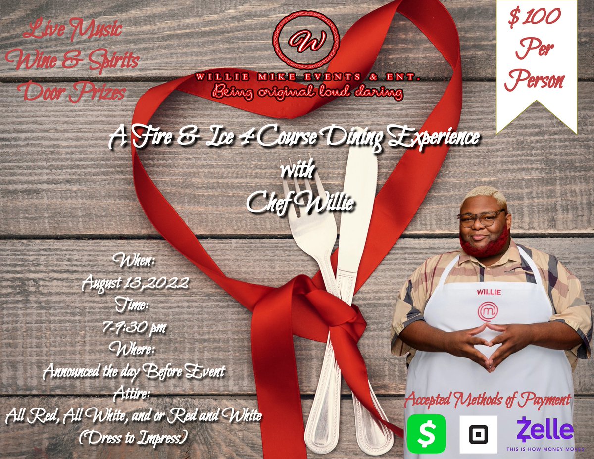 I am Hosting this Dinner Party and you don't want to miss it. The theme is Fire and Ice.

The Menu is created to warm you up and cool you off. This Dining Experience will highlight a few classic dishes and some original. 

Each course will be paired with wine or a spirit.