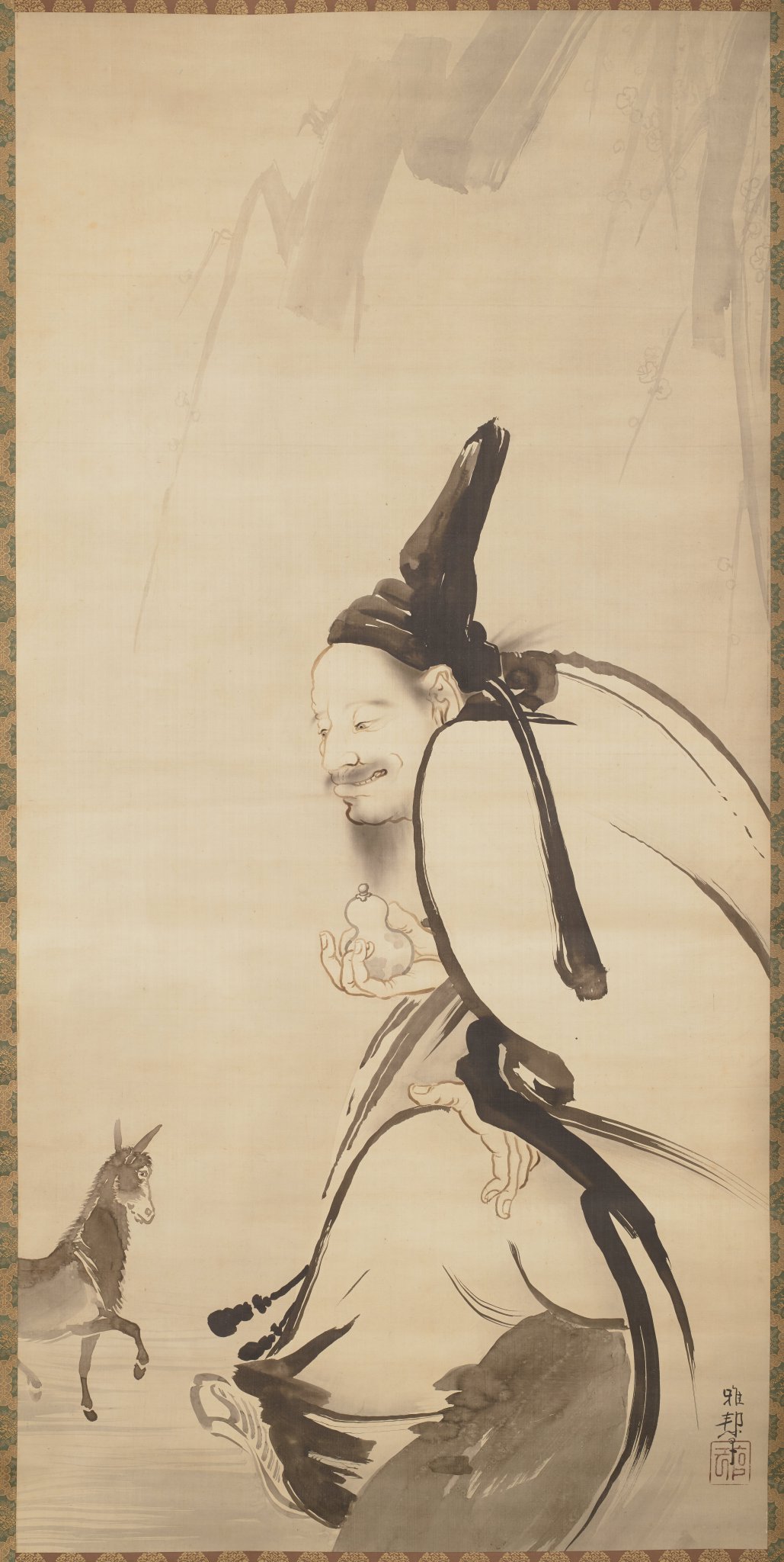 橋本雅邦　月に雁　合わせ箱　花鳥画　書画　骨董品　美術品 橋本雅邦 月に雁 合わせ箱 花鳥画 書画 骨董品 美術品