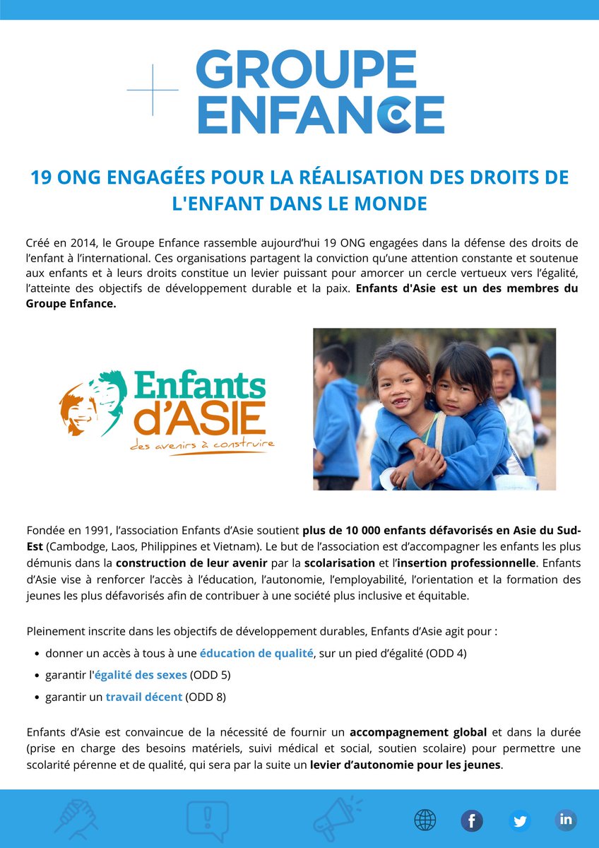 GroupeEnfance's tweet image. Découvrez @enfantsdasie, l&apos;une des 19 ONG membres du @GroupeEnfance ! 👀

#droitsdelenfant #GroupeEnfance