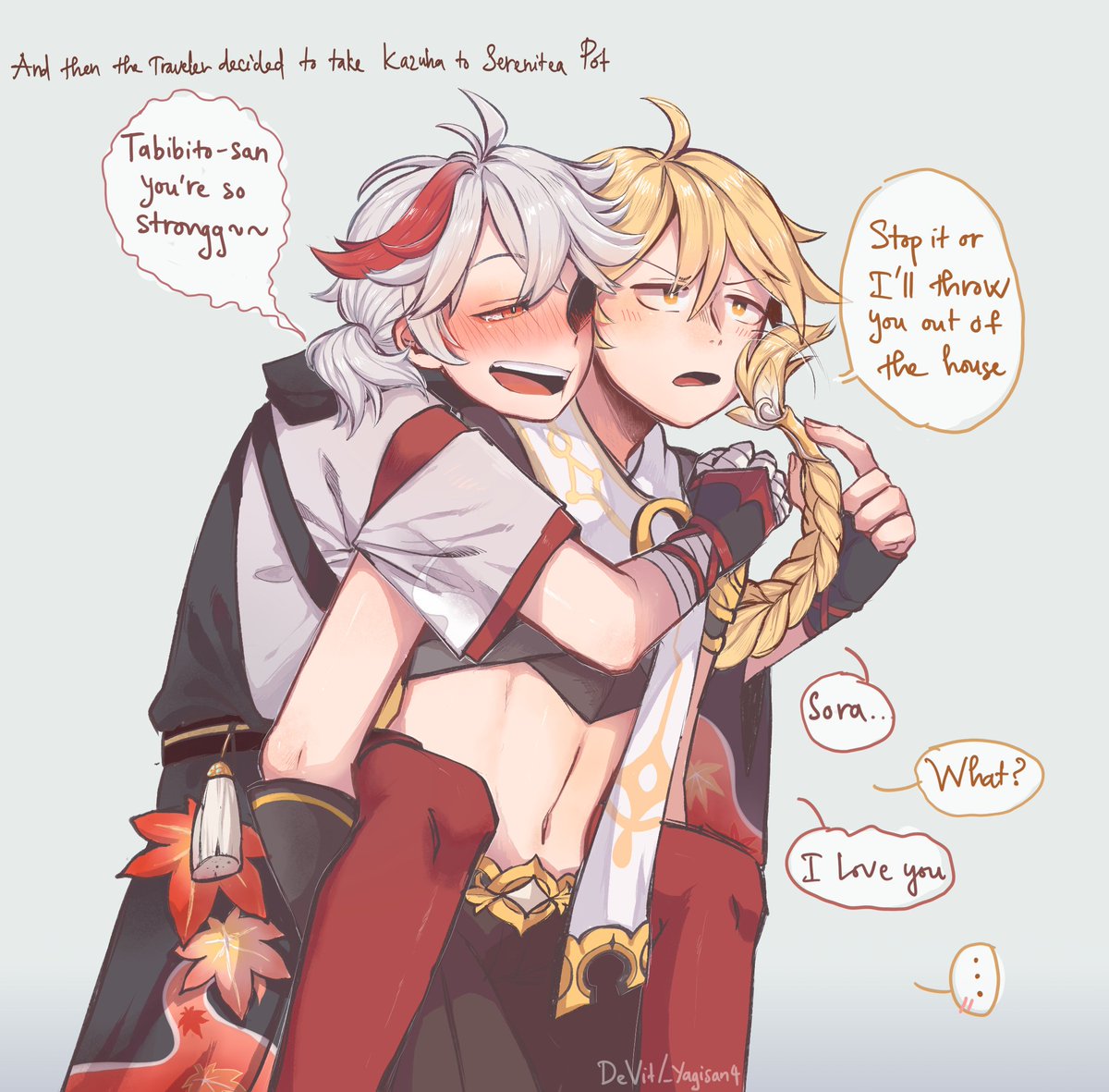 _yagisanshi's tweet image. What if? 🥺
Broke my neck finishing this. Btw sorry for making you read my fcking ugly handwriting 

#kazuha #aether #kazuther