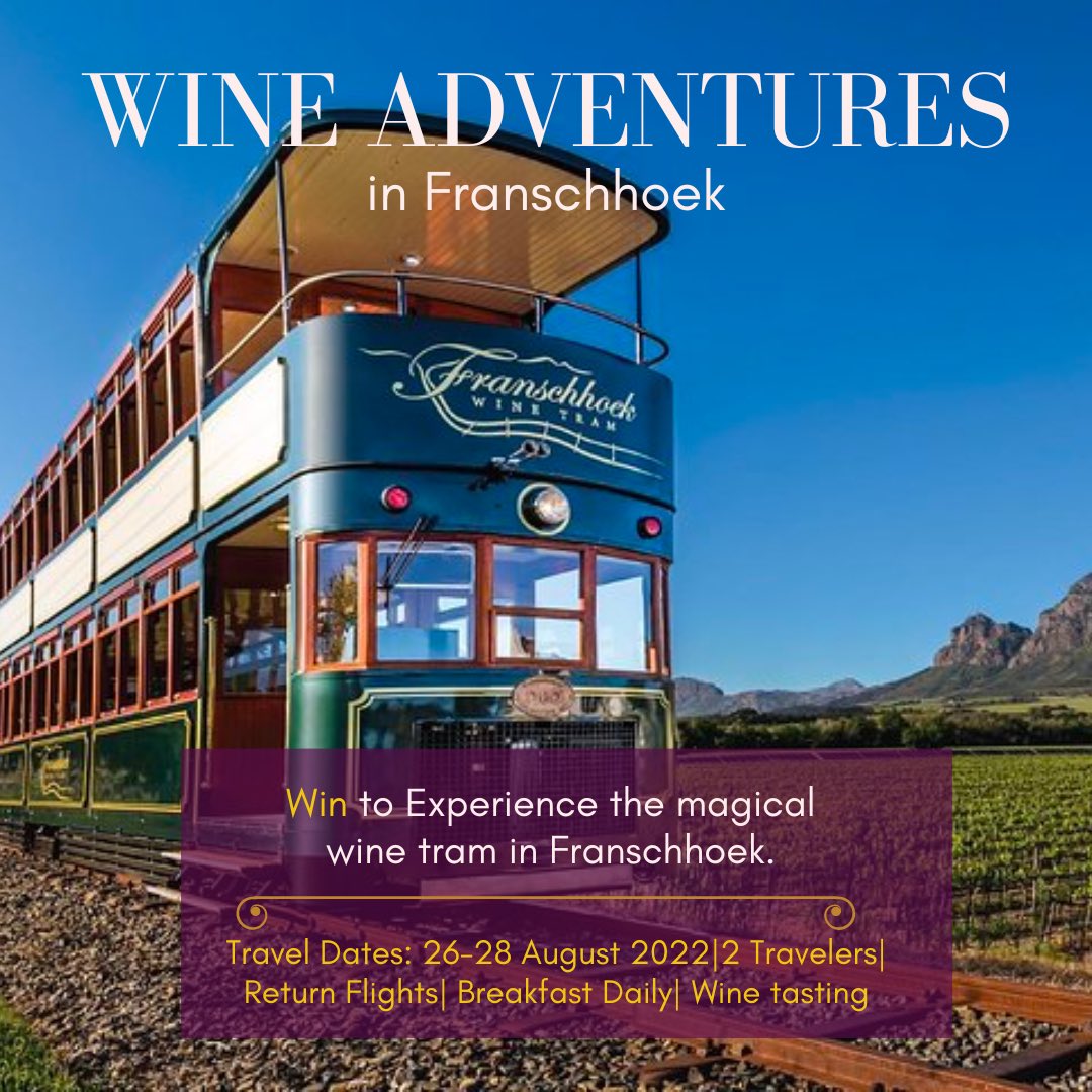 epic_contests's tweet photo. Enter to win an experience of the wonderful Winelands of Franschhoek. This is without a doubt one of South Africas best hidden gems. The centuries old vineyards, incredible views and an exceptional wine tram experience make this a must on every traveler's bucket list. https://t.co/BQ18qy9wCn