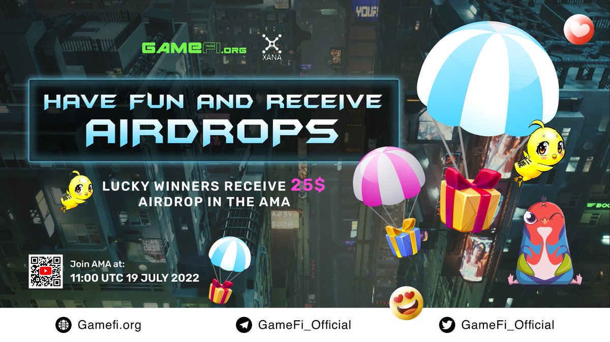 GameFi_Official's tweet photo. 📣 THINK OUT OF THE BOX, RECEIVE AIRDROPS 

🔥Today 11:00AM UTC, Let's get more fire for the AMA with @XANAMetaverse

We are super excited to kick off by an easy-to-win MINIGAME🎲
=> View here to share the prizepool of $500💰https://t.co/3mbQ0wBM2a

$XETA #GameFi_AMA $GAFI https://t.co/6l9cktthMT
