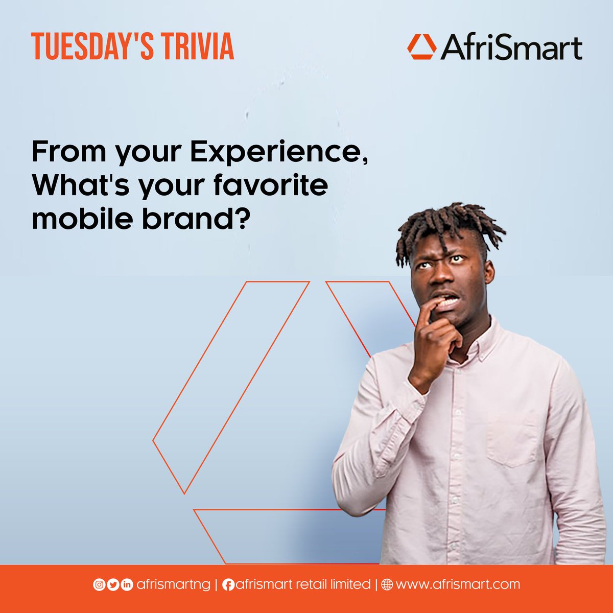 AfrismartNg's tweet photo. Ok, let's forget about the most popular or controversial brandsπ
From your personal experiences, which brand/brands served you or is serving you better?
We'd love to know π€ your answers in the comments section π
#Trivia #Afrismart #brand #phonesandmore #fun #experience https://t.co/FKqKqC78uI