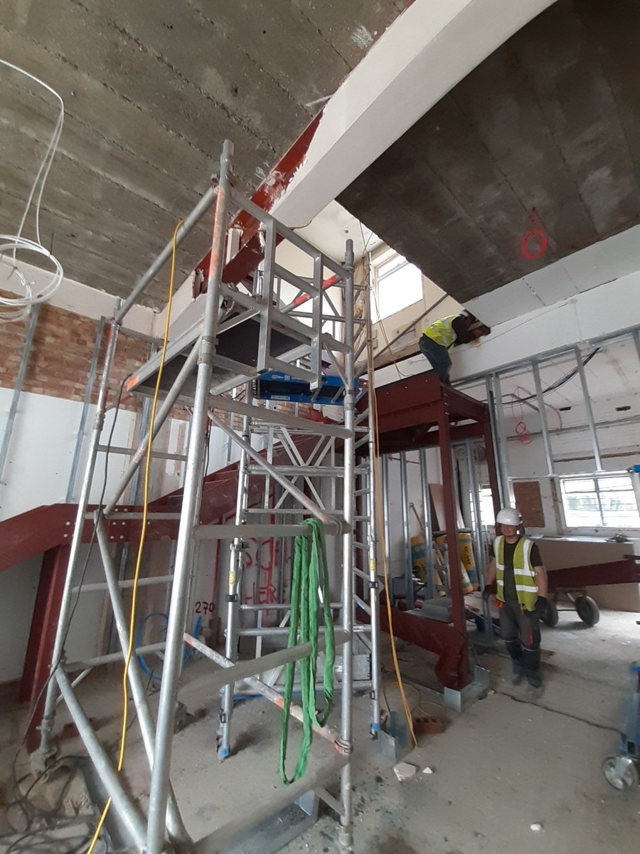 BHMarchitects's tweet photo. Works to convert and old shop unit and office spaces above into sixth form pupil and staff facilities are moving along nicely [scroll through images] #Refurbishment #ChangeOfUse #Education #Retrofit #HighStreet #EwellHighStreet #Surrey https://t.co/ERGQfG2WnD
