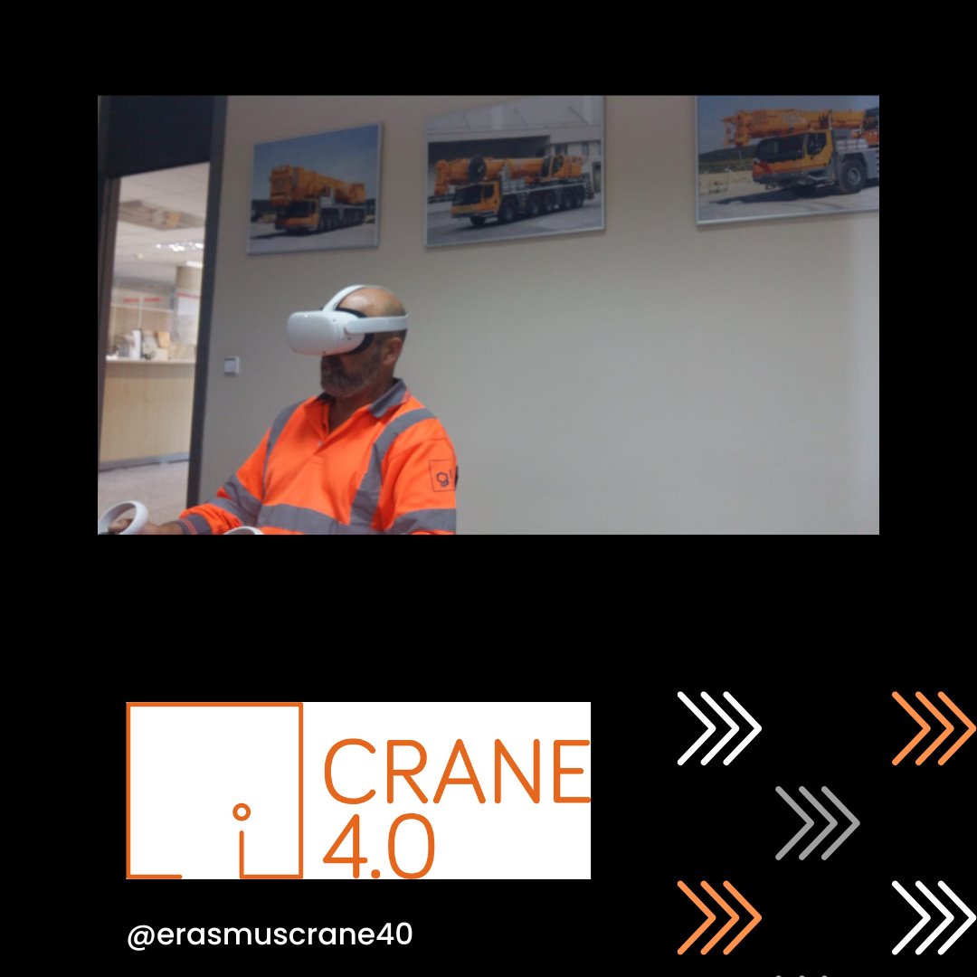erasmuscrane40's tweet image. Some more pictures about the Spanish pilot testing. Here, one of the trainees was being accompanied by the trainer in his first steps into the scenarios.
#Crane40 has developed 4 VR scenarios and training materials to support the upskilling of crane operators.

#erasmusplus #VR