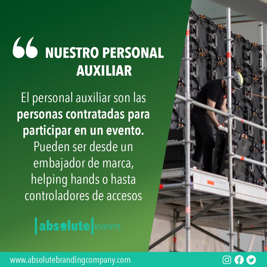 Absolute_B_C's tweet image. En #AbsoluteEvents contamos con un amplio abanico de perfiles #profesionales para dar adecuada cobertura y satisfacer cualquier demanda de #promoción ¡Ayudamos a que cualquier #evento se convierta en un rotundo #éxito!

#absolutebrandingcompany #marketing #event #personalauxiliar