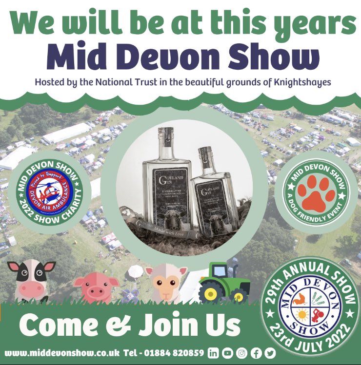 Reminder that we will be CLOSED this Saturday as we attend the <a href="/middevonshow/">Mid Devon Show 🐓🌾🚜☀️</a> 

Open as usual Thursday &amp; Friday🍸☀️
#showtime #gotlandgin #summer