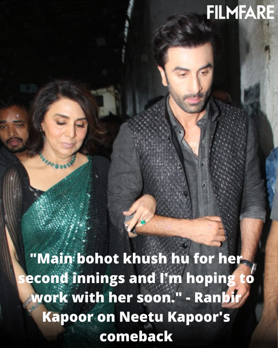 At a recent event, #RanbirKapoor opened up about #NeetuKapoor's Bollywood comeback with #JugJuggJeeyo. He shared that he hopes to work with her soon.