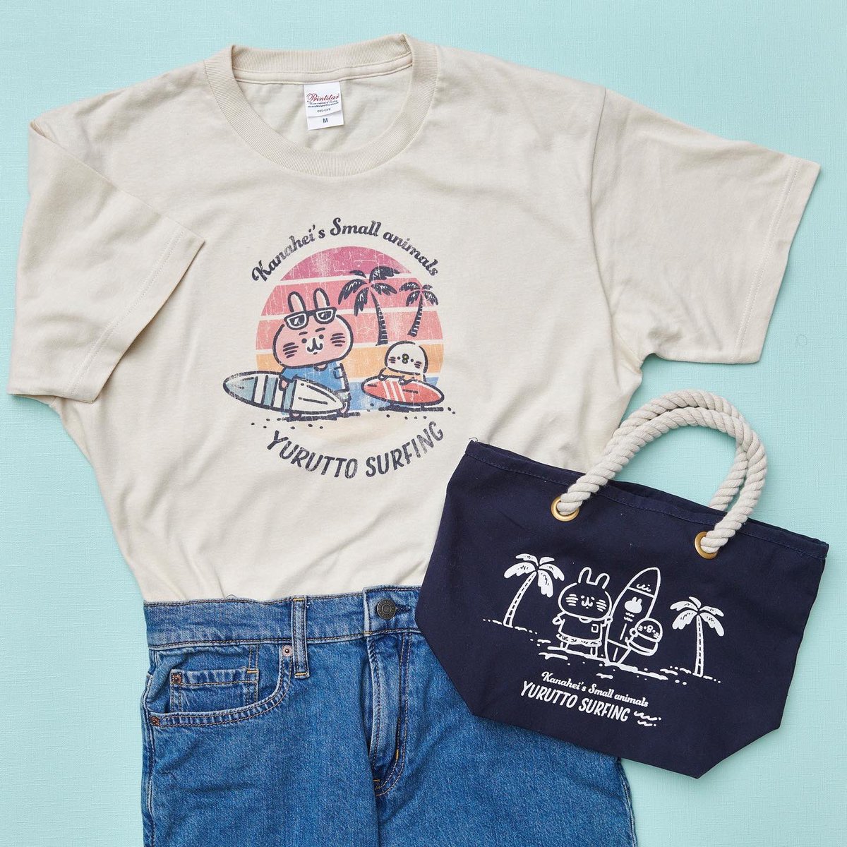 yurutto_store's tweet photo. #ゆるっとサーフィン シリーズ販売中🌊
毎回大人気のTシャツも入荷しています✨
カスレプリントがヴィンテージっぽい雰囲気を出してくれるデザインのものや、デニムと合わせやすいシンプルなデザインのものまで揃っていますよ👕
マリントートと合わせると◎🎀 https://t.co/g0GPfknULK https://t.co/KorILieopB