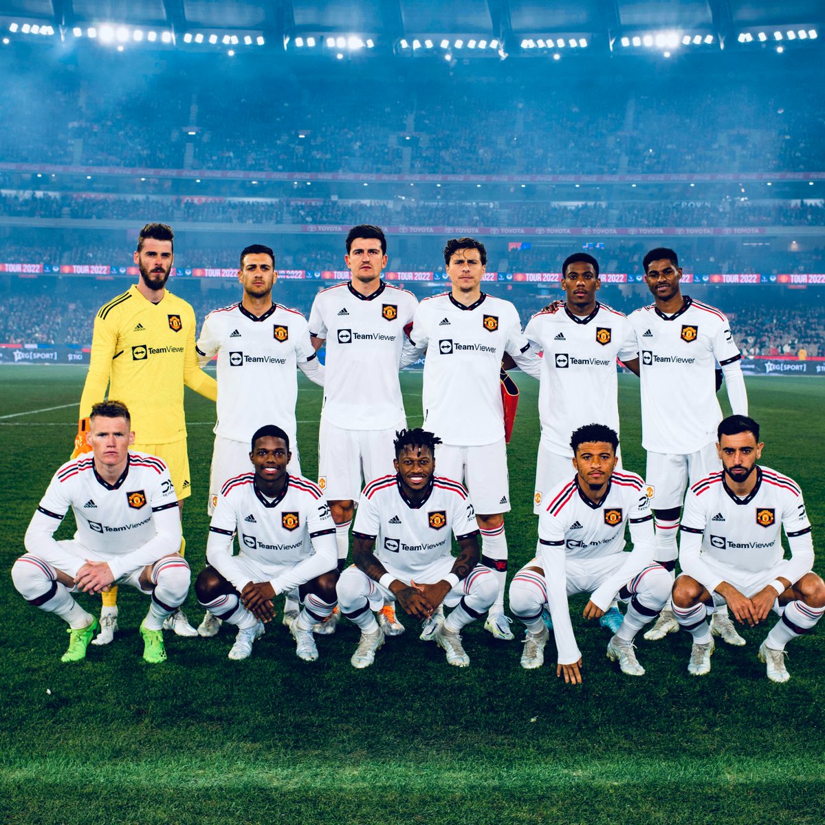 ManUtd's tweet photo. First outing for our 2022/23 away strip 🤩✔️

⚪️ @adidasFootball

#MUFC || #MUTOUR22