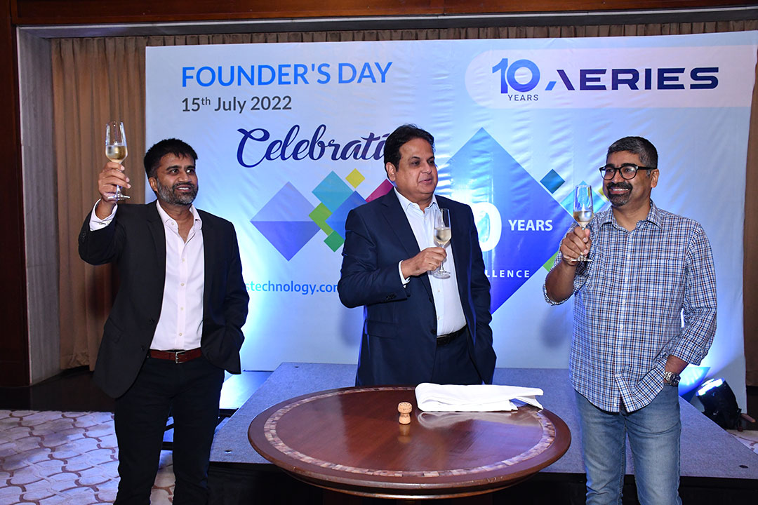 aeriestech's tweet photo. It was a day to cherish and set a new milestone. Here are a few glimpses from the Founder's day celebration we had with our Senior Executive Team, leadership team, and employees to celebrate our 10th Anniversary.  #10yearsofAeries  #LifeatAeries https://t.co/zFLotZ9OQs