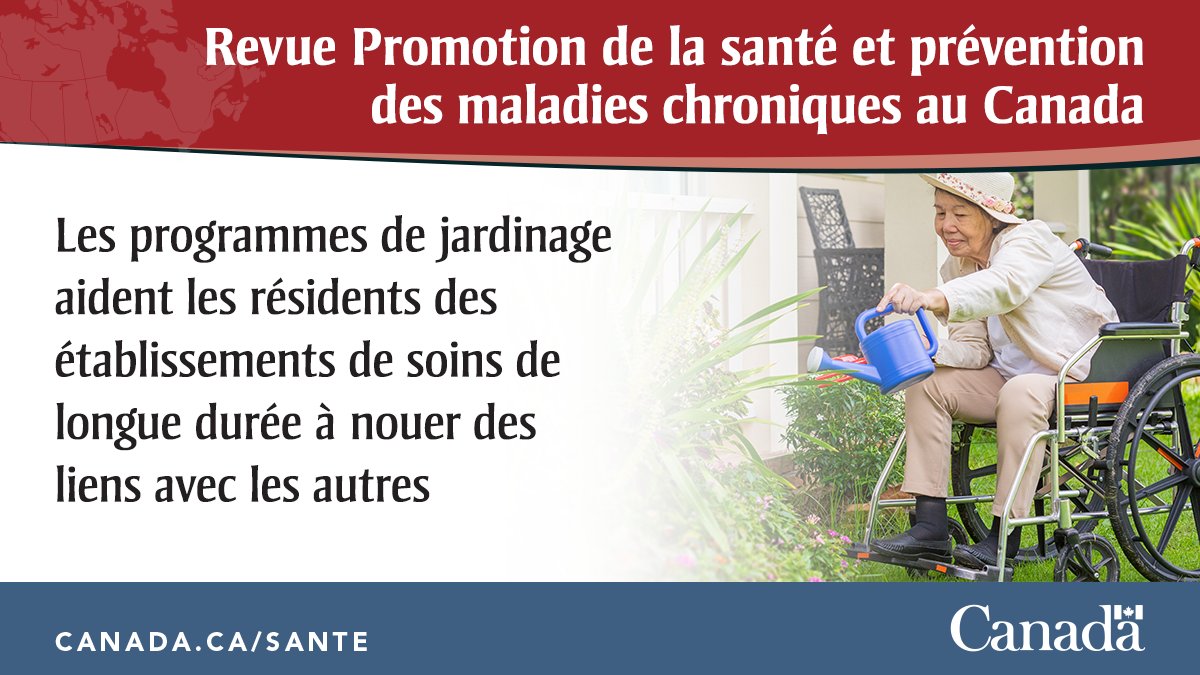 GouvCanSante's tweet photo. La revue #PSPMC de juillet traite entre autres d’une étude sur l’intégration d’un programme de jardinage dans un établissement de soins de longue durée. Découvrez ses effets positifs sur la santé mentale et le bien-être des résidents : https://t.co/EWIa4Am7cz https://t.co/NqTna77Uw3