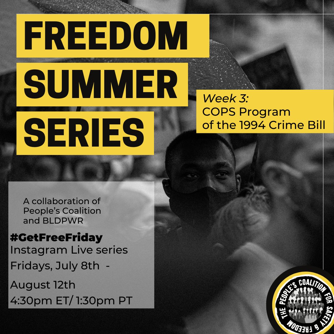 Ppls_Coalition's tweet photo. #PCSFFreedomSummerSchoolWeek3 | Why was the #COPSProgram problematic? It was a insidious part of the policing brutality and budgetary crises that we find ourselves in today. The “Community Oriented Policing Services” or COPS program was a key component of the #1994CrimeBill! https://t.co/a64XKXwWjO