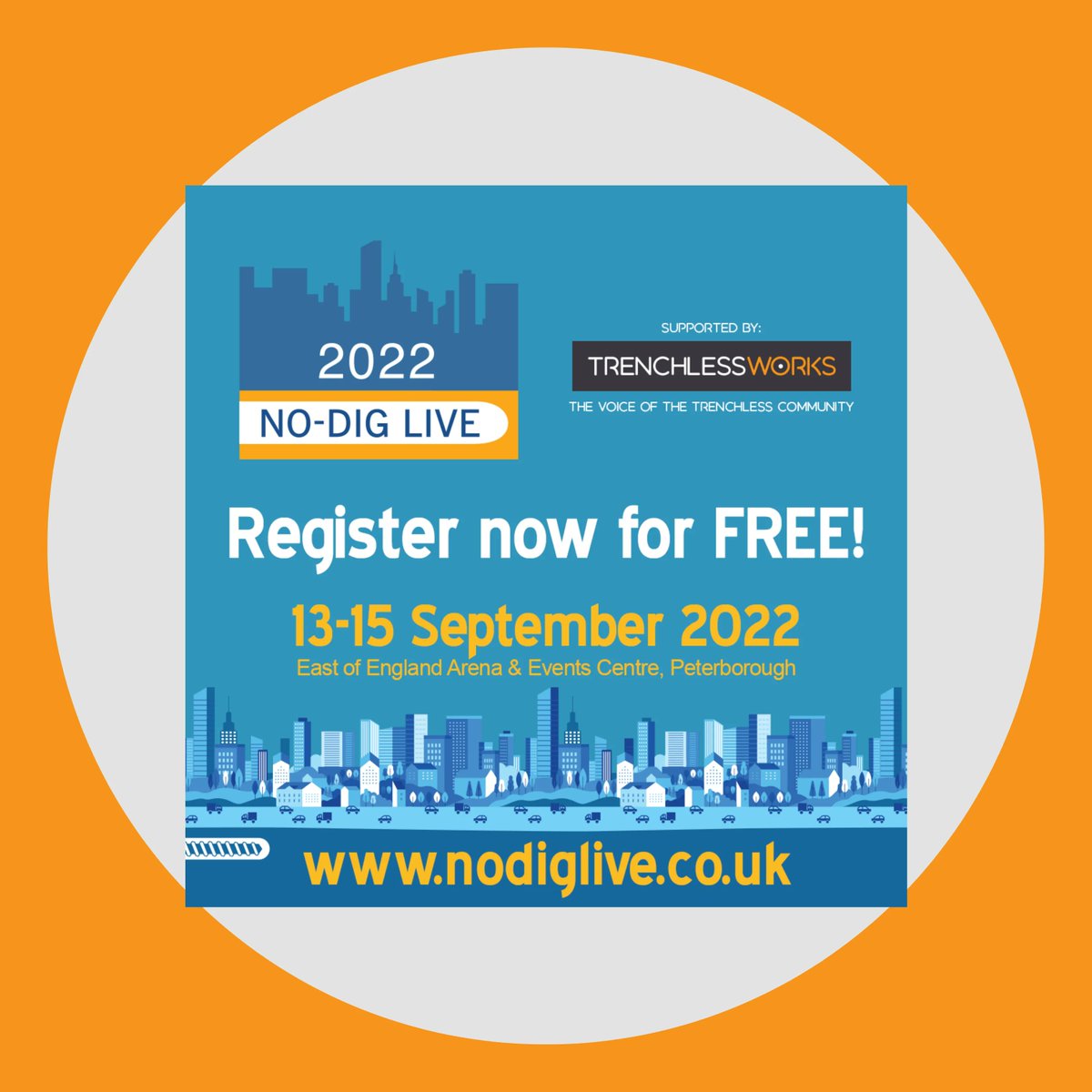 WestradeGroup's tweet photo. We're back! No-Dig Live 2022 is taking place 13-15 September at Peterborough Arena. Registration is now open, register for FREE! 

#nodiglive22 #nodig #NDL2022 https://t.co/SMZOcvflR5