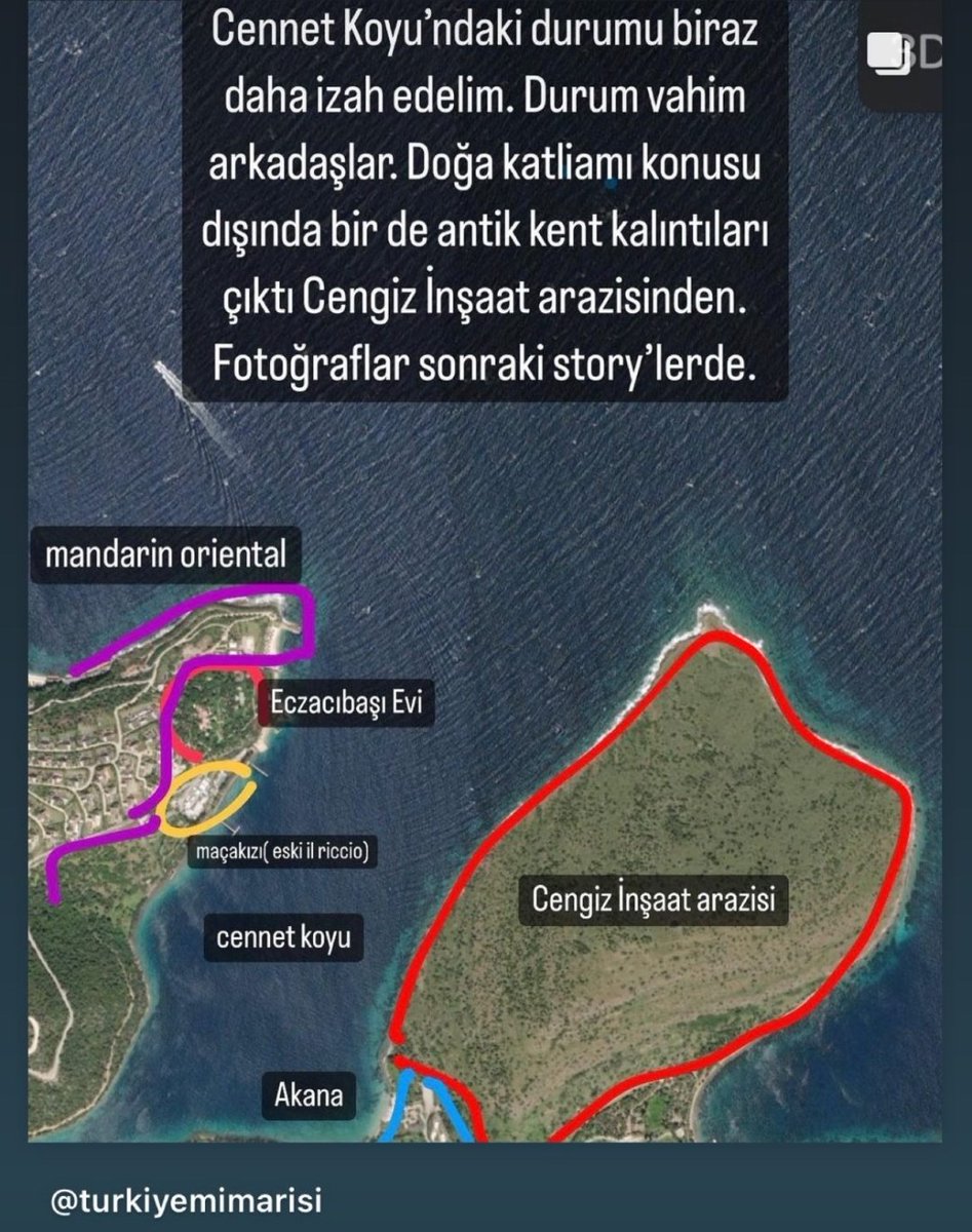 KarakocSeda's tweet photo. Danıştay'ın iki kez iptal kararı vermesine rağmen Bodrum- Cennet Koyu'nda Mehmet Cengiz'in, villa ve otel inşaatına başlaması ve "kesmeyeceğiz, dikeceğiz" demesi... Henüz şu aşamada tarihi eserlerin üzerinden buldozerlerle geçenlerin bu sözü ne kadar da inandırıcı...
#CennetKoyu https://t.co/ODucaYUzw0