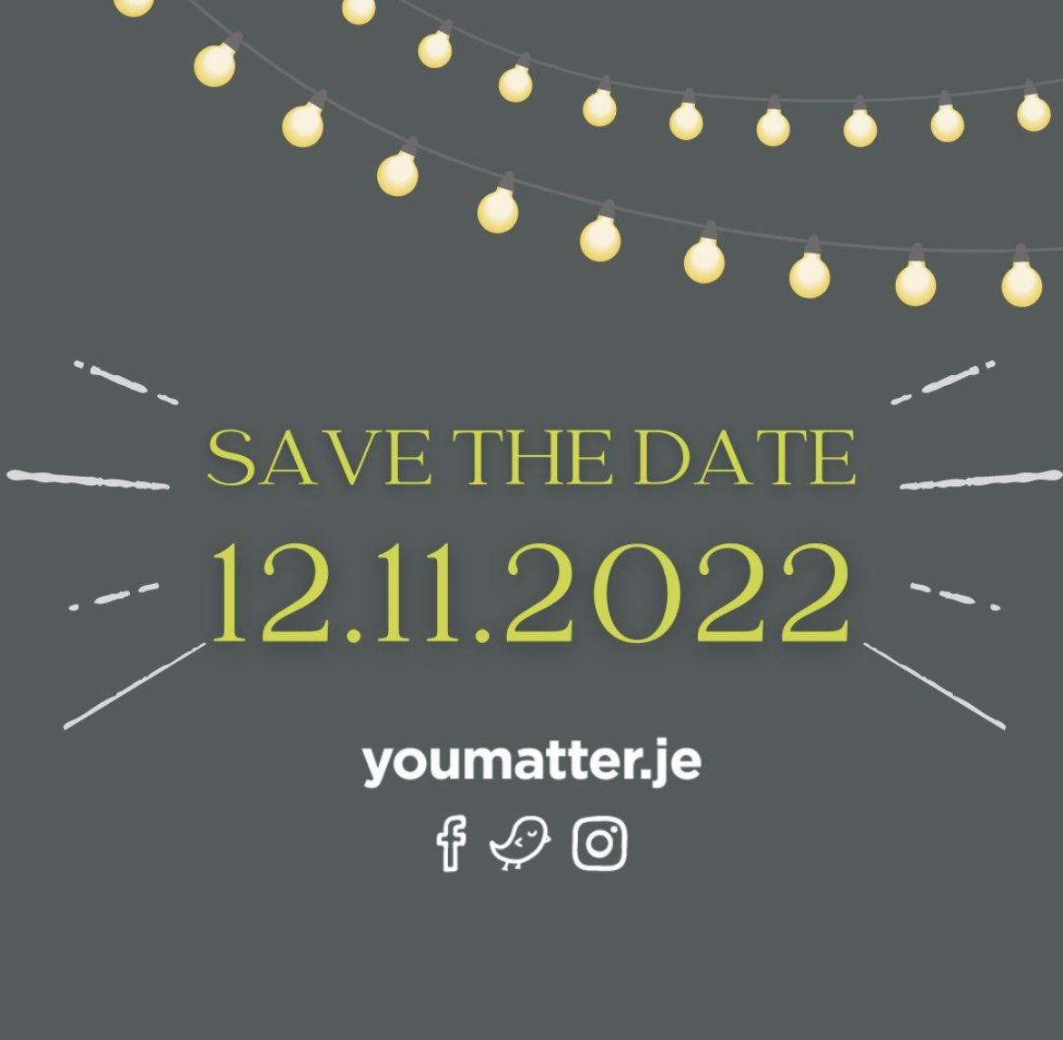 YouMatterJe's tweet photo. Date for your diaries! We would love you to join us for an evening to celebrate.

Further details to follow 🌟 https://t.co/w8EwjGF4r9
