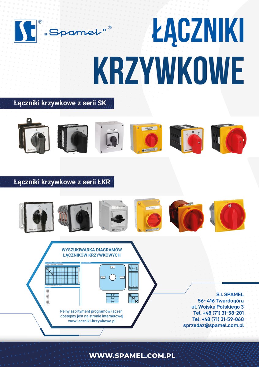 Spamel_com_pl's tweet photo. Łączniki krzywkowe!
wykorzystywane są w szerokim spektrum zastosowań od załączania i wyłączania sprzętu AGD, przez sterowanie prędkością obrotową silników jednofazowych, aż po rozłączanie obwodów pomiarowych, pomiarowych czy sygnalizacyjnych. 

https://t.co/OFE52frWSb https://t.co/XWkDZHWwuK