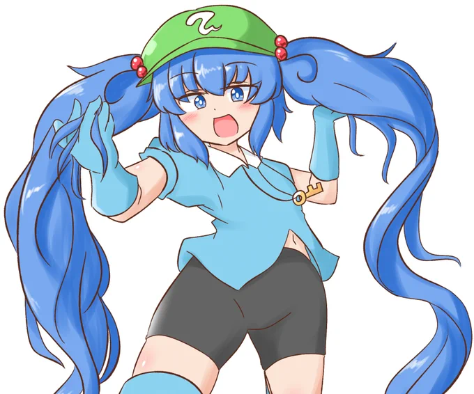 ゲーム内スキン用にロングツインテにとりを描き直しました 