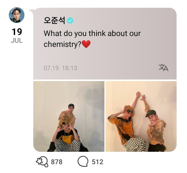 #OhJunseok WEVERSE UPDATE
— 20220719

What do you think about our chemistry??❤️

<a href="/ATBO_ground/">ATBO</a> <a href="/ATBO_members/">ATBO</a> 
#ATBO 
<a href="/ATBOWEVERSE/">ATBO WEVERSE</a>