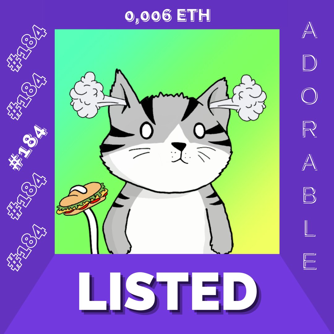 New Adorable Executive Club #Listed #184😻💼

Price: 0,006 #ETH 

Passive money for life, benefits for being a holder,
decision-making capacity in the project, etc.

#Opensea: opensea.io/assets/matic/0…

#NFT #NFTs #NFTCommunity #NFTCollector #NFTCollectors #NFTDrop #NFTShillers
