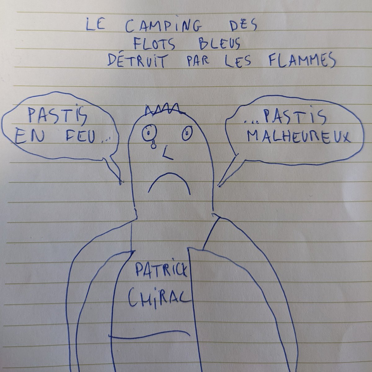 helinhz's tweet photo. L'œil d'Hélin du jour, pour @LeTelegramme ✏️
Le camping des Flots Bleus détruit par les flammes #camping #flots #bleus #flammes #dessindepresse https://t.co/FSPsOVxB18
