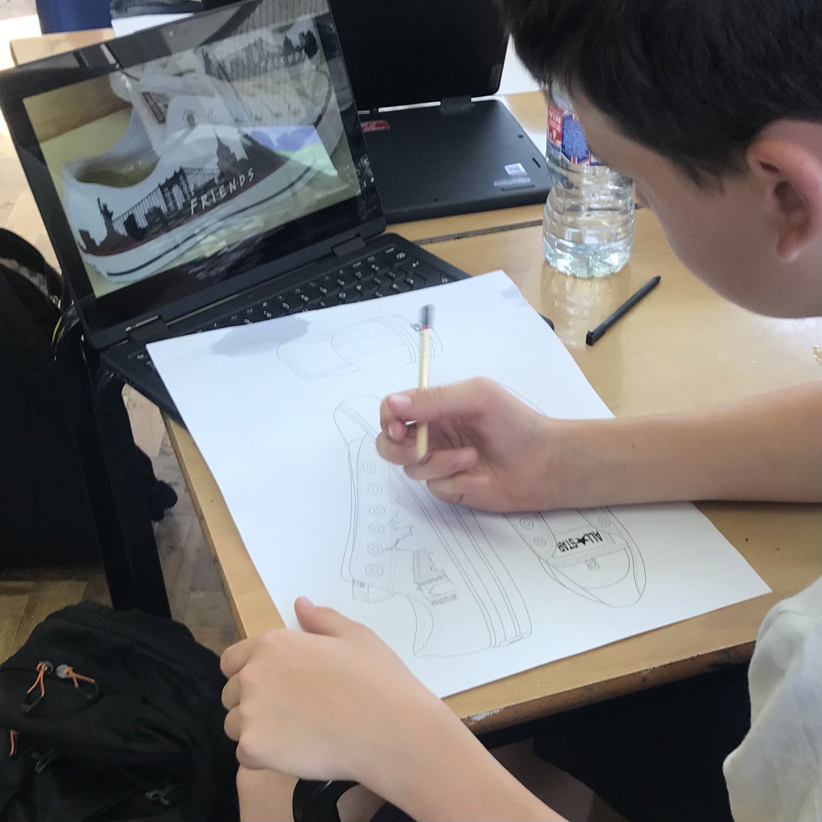 StJosephsDT's tweet photo. Creating personalised trainers today with @StJosephsArt2. These designs will look amazing 🤩 https://t.co/CfoM8PxscE