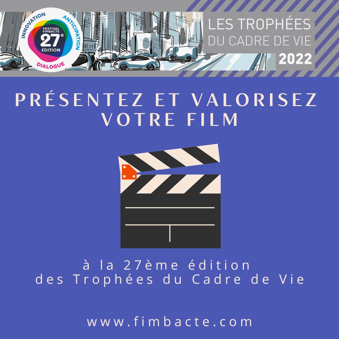 ✨ Vous avez réalisé un film d'entreprise 🎬 qui présente l’actualité /  le savoir-faire des acteurs du cadre de vie 🏗 ?

✨ Venez présenter votre réalisation audiovisuelle 🎞 en compétition à la 27ème édition des Trophées du Cadre de vie 🏆

🚦Besoin d'info ?
📞 01 40 92 72 12