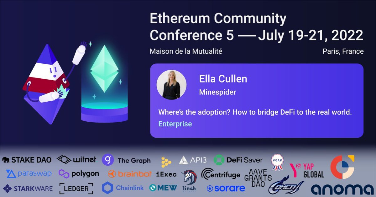 Baby Di 🐣 (@di_crucuzon) on Twitter photo Adoption is a big issue, worth your attention.
If you're at <a href="/EthCC/">EthCC - Ethereum Community Conference</a>, visit Monge and listen to @ella_cullen1 from @Minespiderteam
------
{ Di's adventures @ <a href="/EthCC/">EthCC - Ethereum Community Conference</a> } 👂👀👄 Adoption is a big issue, worth your attention.
If you're at <a href="/EthCC/">EthCC - Ethereum Community Conference</a>, visit Monge and listen to @ella_cullen1 from @Minespiderteam
------
{ Di's adventures @ <a href="/EthCC/">EthCC - Ethereum Community Conference</a> } 👂👀👄