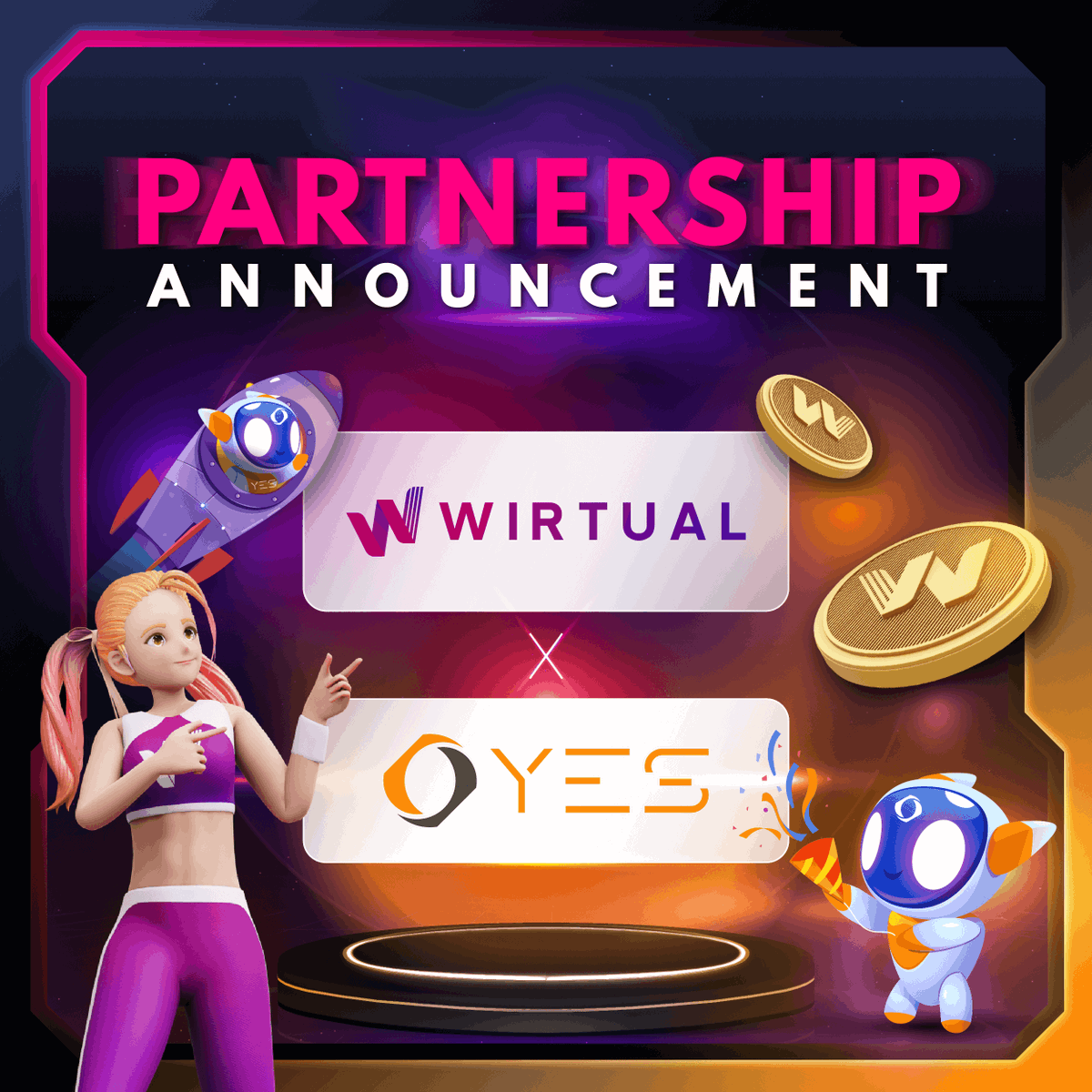 📣We are excited to announce our partnership with @yestokenTH a ready-to-use utility developed in collaboration with Thailand's leading companies and backed out of 500 Million Baht in financial investment.

🚀We will launch a staking campaign. Stay tuned!

#WIRTUAL #YEStoken
