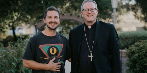 Bishop Barron meets up with Shia LaBeouf at screening of Padre Pio film https://t.co/5mRyuJuGAR https://t.co/dP4iT2dK1q