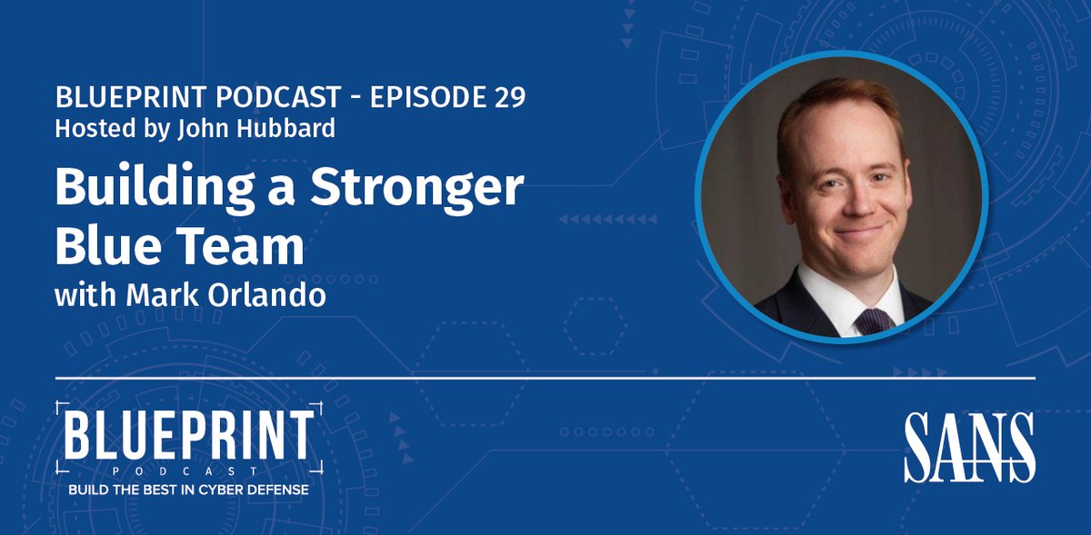 SANSDefense's tweet photo. 🚨NEW EPISODE🚨

Host @SecHubb sat down w/ @markaorlando to discuss how to build a stronger blue team, including team dynamics, how the mapping of multi-team systems can improve the flow of your activities, &amp; much more.

Listen here 👉🏾 https://t.co/Xix5KcDLs8
#BlueprintPodcast https://t.co/fgK93XcEoH